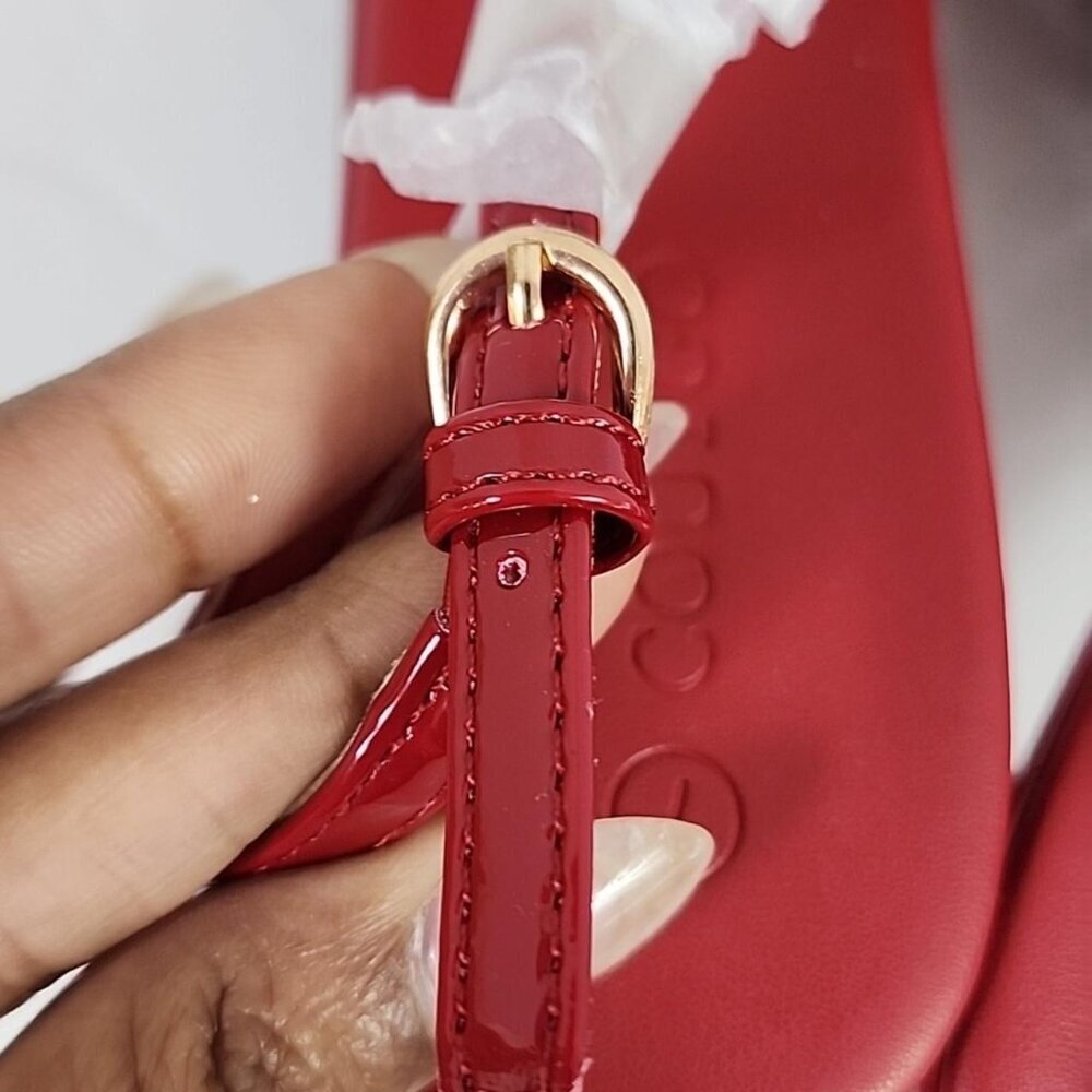 NWOT Coutgo Women's Red Pointed Sling Back Kitten Heels , Size 7 - Picture 6 of 8